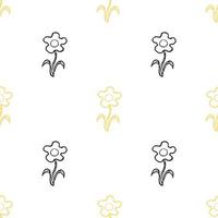 Seamless floral pattern. Doodle background with flowers. Spring pattern vector