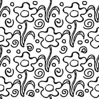 Seamless floral pattern. Doodle background with flowers. Spring pattern vector