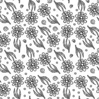 Seamless floral pattern. Doodle background with flowers. Spring pattern vector