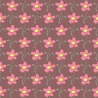 Seamless floral pattern. Doodle background with flowers. Spring pattern vector