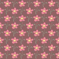 Seamless floral pattern. Doodle background with flowers. Spring pattern vector