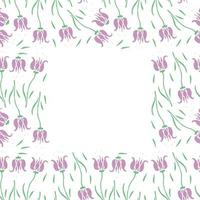 Seamless floral frame. Doodle background with flowers. Spring pattern vector