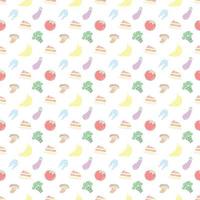 Seamless pattern with food icons. doodle food pattern. Food background vector