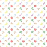 Seamless pattern with food icons. doodle food pattern. Food background vector