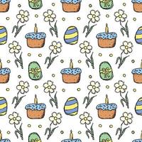 Easter pattern. Seamless pattern with easter icons. Easter background vector