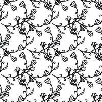 Seamless floral pattern. Doodle background with flowers. Spring pattern vector