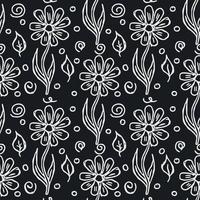 Seamless floral pattern. Doodle background with flowers. Spring pattern vector