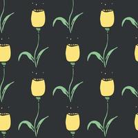 Seamless floral pattern. Doodle background with flowers. Spring pattern vector