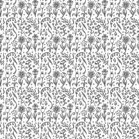 Seamless floral pattern. Doodle background with flowers. Spring pattern vector