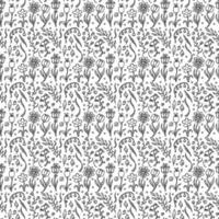 Seamless floral pattern. Doodle background with flowers. Spring pattern vector