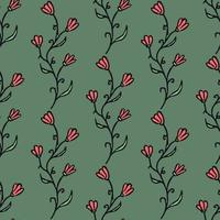 Seamless floral pattern. Doodle background with flowers. Spring pattern vector