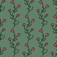 Seamless floral pattern. Doodle background with flowers. Spring pattern vector