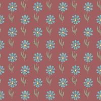 Seamless floral pattern. Doodle background with flowers. Spring pattern vector