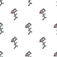 Seamless floral pattern. Doodle background with flowers. Spring pattern vector