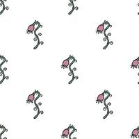 Seamless floral pattern. Doodle background with flowers. Spring pattern vector