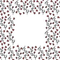 Seamless floral frame. Doodle background with flowers. Spring pattern vector