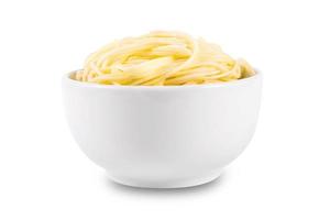 instant noodles in bowl isolated on white background. egg noodles in bowl isolated on white background. Chinese noodles in bowl isolated on white background with clipping path photo