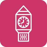 reloj torre icono vector diseño