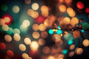 Navidad luces bokeh antecedentes Rico colores. generativo ai foto