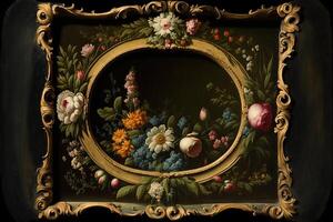 old masters floral frame. photo