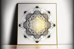 sacred geometry silhouette fine lines on a white background. photo