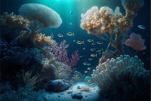 under water ocean background landscape. photo