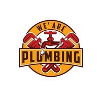 We are plumbing logo illustration vector