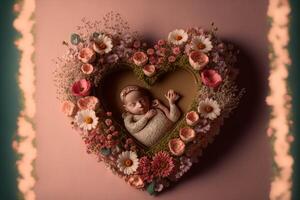 infant digital background with flowers. photo