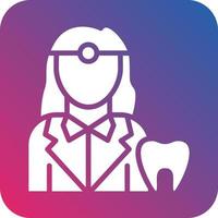 hembra dentista icono vector diseño