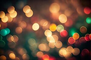 Navidad luces bokeh antecedentes Rico colores. generativo ai foto