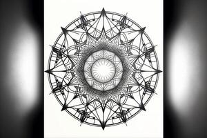 sacred geometry silhouette fine lines on a white background. photo