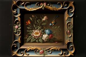 old masters floral frame. photo