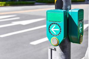 Push button to cross road with Braille code photo