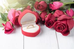 Diamond wedding ring in box gift photo