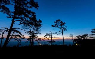 beautiful sky and first light from sunrise with star on morning photo