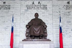 TAIPEI, TAIWAN - OCT 07, 2017-Chiang Kai-shek Memorial Hall in Taipei, Taiwan, is a national monument, landmark and tourist attraction erected in memory of President Chiang Kai-shek. photo