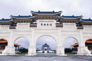 TAIPEI, TAIWAN - OCT 07, 2017-Chiang Kai-shek Memorial Hall in Taipei, Taiwan, is a national monument, landmark and tourist attraction erected in memory of President Chiang Kai-shek. photo