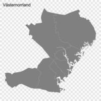 High Quality map is a county of Sweden vector