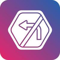 No Left Turn Icon Vector Design