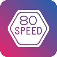 80 velocidad límite icono vector diseño