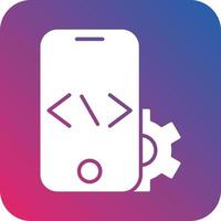 Mobile Coding Icon Vector Design