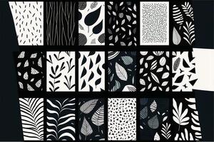 seamless patterns. Hand drawn various shapes. photo