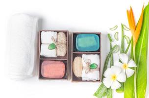 soap spa gift box isolated on white background photo