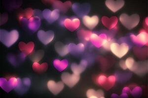 Valentine blurred hearts background. photo