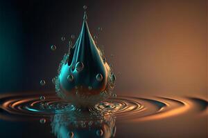 water drop cinematic lighting. photo