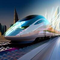 High-speed rail trains. photo