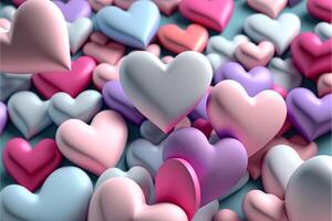 Multicolored Heart background. Valentine Wallpaper. photo