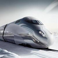 High-speed rail trains. photo