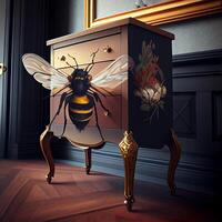 A bee on an elegant and high quality piece. photo