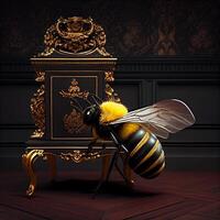 A bee on an elegant and high quality piece. photo